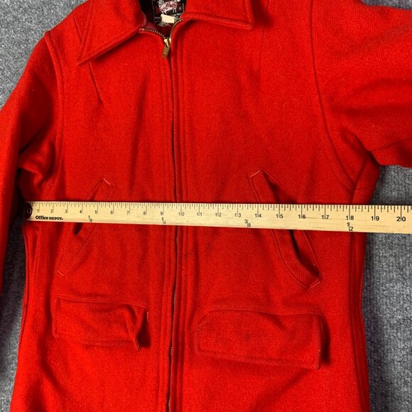 Vintage 1950’s  Woolrich Woolen Mills Flannel Lined  Wool Red Jacket‎ Women 14 - Picture 7 of 11